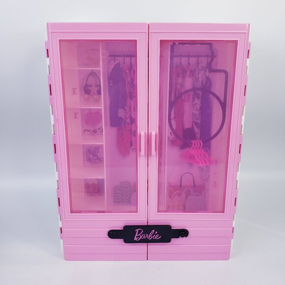 Mattel Barbie Wardrobe Carrying Case Closet With Hangers - Picture 1 of 3
